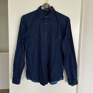 Boss Slim Fit Long Sleeve Shirt Blue Size M